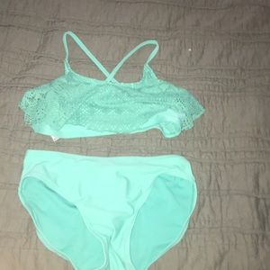 Turquoise Kid Large 2 piece Bathing Suit